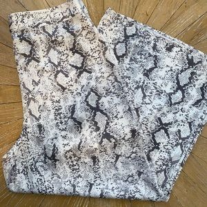 GIANNA BINI XL wide leg high waisted snake print trousers